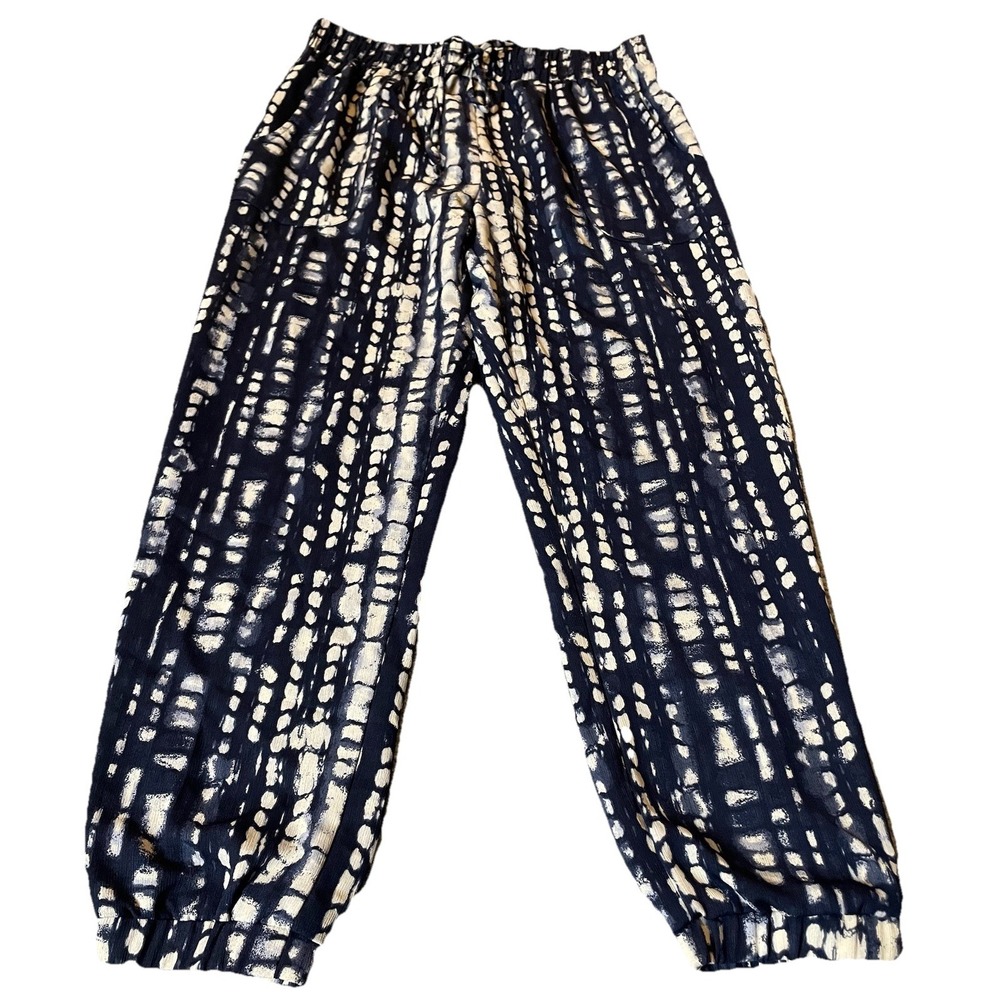 About A Girl Joggers Pants Juniors Sz M Blue Abstract Pull On Pockets Athleisure
